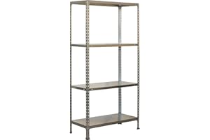 Simon Rack Estanteria Almacenaje, 150x100x30 cm, (Al x An x Lr), Estanteria Metalica, 3 Alturas, 70 kg de Punto Flexión, Acero Galvanizado, Gris - Ecoclick