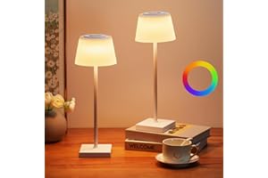 IPARTS EXPERT Lampada da Tavolo Senza Fili Ricaricabile LED RGB Lampada Touch Sense Dimmerabile 8 Colori per Comodino o Scrivania, Camera, Ufficio, Bar, Ristoranti