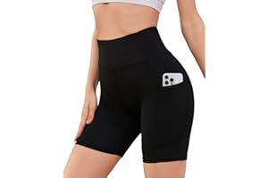 WEISANGMI Cycling Shorts Women Running Gym Shorts with Pockets Soft Non See Through High Waist Yoga Shorts Sports Workout Shorts