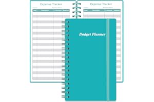 HEVEBOIK Budget Planner - A6 Expense Budget Tracker, Budget Book for Ledger Book, Money Organizer for Wallet, 3.75" x 6.75", Teal