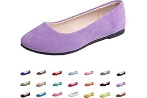 Hwalleum Women's Ballet Flats, Womens Simple Casual Flat Shoes Solid Color Pumps Ladies Girls Dolly Ballet Ballerina Work Smart Office Formal Comfort Pointed Toe Slip On Flats Shoes