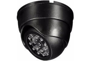 ELEAR™ 3 X Black Dome Fake Dummy Security CCTV Camera Waterproof IR 30LED Flashing Red Light Outdoor Indoor Surveillance