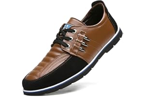 ASIFN Zapatos de Casual Cordones Mocasines Clásicos de Cuero Oxford con para Hombres Negocios Conducir Informal Zapatillas Deportivas Cómodas
