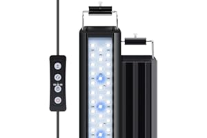 Nobleza LED - Luz de Acuario, 10W Peces Tanque Lámpara Iluminación de Plantado de Pecera, 3 Colores,Temporizador Ajustable, 10 Niveles de Brillo para Tanque de 42-62cm