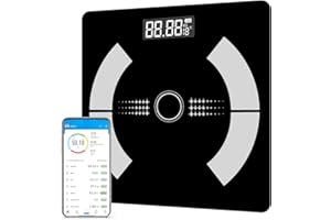 JINER Scales for Body Weight, Digital Bathroom Scales with App Bluetooth Weighing Scales Body Composition Analyzer for Weight Loss, BMI, Muscle Mass Track