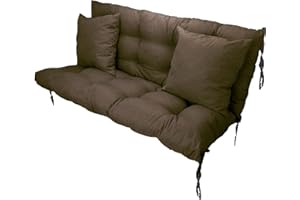 ‎GRAND FILIPPO Filippo Sitzauflagen Gartenmöbel 100 x 55 x 55 cm Braun - Kissen Hollywoodschaukel Beständig Gegen Schimmel – Handgefertigt Polster für Hollywoodschaukel mit Befestigungsschnüre