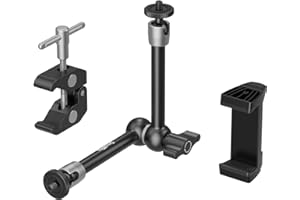 SMALLRIG Brazo Mágico Ajustable de 25cm con Pinza - Roscas 1/4"/3/8", Soporte para Smartphone, Cámaras Action, Monitores y Luces LED - 5326