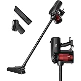 EVVO A12 Corded Vacuum Cleaner, 2-in-1, 600 W, 16 kPa, Black and Red | Bagless Cyclonic Technology, Telescopic Tube, Multi-Su