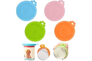 Simsky 4 Piezas Tapas Para Latas de Comida para Mascotas, Universales Tapa de Silicona para Latas de Comida para Perros y Gatos, Reutilizables para Almacenamiento de Alimentos (4 colores)