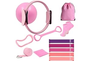 BIGINGJIA 13pc Pilates Equipment Set for Women – Pilates Ring, Mini Ball, Resistance Bands & Accessories – Home Pilates Kit for Toning, Strength & Flexibility – Pilates Essential Kit for Beginners