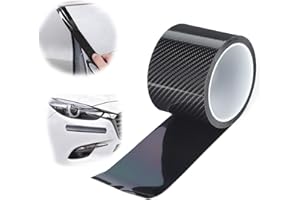 CYTGOUPER Película Protectora para automóvil de Fibra de Carbono Negra, Protector de Borde de Puerta de automóvil, Pegatina antiarañazos, anticolisión para la mayoría de los (7CM * 3M)