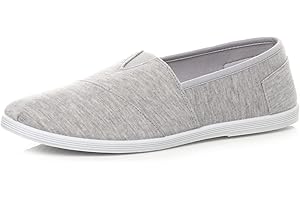 AJVANI Mens Teens Comfort Espadrilles Casual Beach Summer Canvas Shoes Plimsolls Size