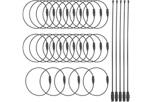 WYAN 18pcs Colored Wire Keychains,15cm Steel Key Ring Loop,Steel Connecter,Wire Keychain Cable,for Hiking,Hanging Keys