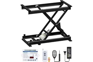 DIHOOL Mesa elevadora eléctrica de tijera de 150 kg, Plataforma elevadora Ajustable para Perros, Mesa de patinete, Plataforma elevadora de altura regulable (195 mm - 680 mm, 150 kg)