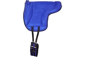 ACES EQUINE HORSE PONY PAD BAREBACK PAD WITH FREE GIRTH HIGH DENSITY BLACK and BROWN (BLUE)