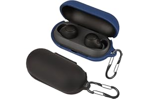 easyBee Etui kompatybilne z Sony WF-C700N [z 2 karabińczykami], płynne silikonowe etui, ultracienkie, odporne na uderzenia etui ochronne na słuchawki Bluetooth – czarne i niebieskie
