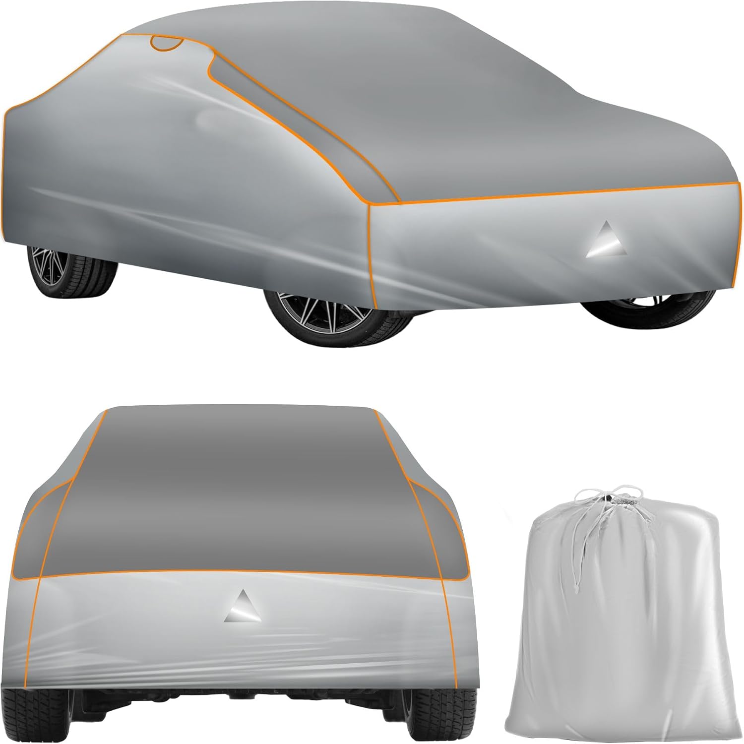 tectake® Copriauto Antigrandine Impermeabile, Traspirante per Auto, Protezione Ottimale da Pioggia e Grandine, Strato in Gommapiuma 4 mm, 3 Cinghie di Tensione Regolabili - L (483 x 178 x 120 cm)