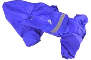 XIAOYU einstellbare Pet Hund wasserdichte Overall Regenmantel Jacke mit sicheren reflektierenden Streifen, blau, XXL