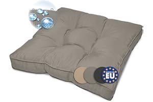 Beautissu Coussin Lounge - pour Assise - pour extérieur - Résistant à l’Eau - Gris Clair - 50x50x10 cm - Idéal pour Jardin, Balcon