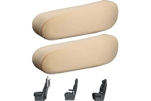 LONGHAO 2 Pcs Armlehnenbezug Universal Auto Mittelkonsolenabdeckung, Warmes Beige Autositz-Armlehnenabdeckung, Autositzzubehör