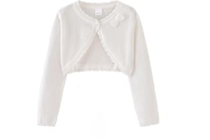Proumhang Cardigan Bolero Shrug da Bambina Maglioni a Maniche Lunghe in Cotone Scialle a Un Bottone Giacca Felpa Cappotti Vestito Chlidren Coprire per 3-10 Anni