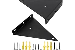 ASHUXXN 2 sztuki, niewidoczny, ukryty uchwyt ścienny, metalowy uchwyt do dużych obciążeń, uchwyt do regałów, do regałów na książki, regałów kuchennych, 13 x 17 cm (czarny)