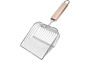 SZSIQI Paletta Lettiera Gatto, Paletta per Lettiera Gatto in Metallo con Manico Lungo per Gatti Lettieras Agglomerante, Spaziatura dei Fori 4 mm e 10 mm