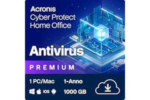 Acronis Cyber Protect Home Office 2023 | Premium | 1000 GB di Cloud Storage | 1 PC/Mac | 1 Anno | Windows/Mac/Android/iOS | Codice d'attivazione via email