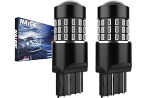 NATGIC 7443 7444NA 7440 7440NA Lampadine Chipset 3014SMD 54-Ex Estremamente Luminosi con proiettore dell'obiettivo per luci Posteriori Luci Freno, 12-24V Rosso (2 Pezzi)