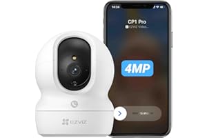 EZVIZ 4MP Indoor Camera No Monthly Fee, 512GB Supports, Spotlight Colour Night Vision, Dual Band Wifi, One-touch-calling Button, Two-way Audio, Sound/Human Detection, Works with Alexa (CP1 Pro 2K+)