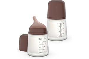 Suavinex, Pack 2 Biberons Anti-Colique Zero Zero, Tétine à Débit Adaptable (A) en Silicone, Bébés +0 Mois et Nouveau-nés, Spécifique Allaitement Maternel, Lait Maternel et Poudre, 180 ml, Deep