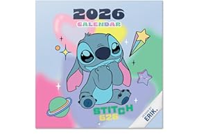 Grupo Erik Wall Calendar 2026 - Disney Stitch Calendar 2026 | Square 30 x 30 cm - 12 x 12 inches Wall Planner, Family Planner Month To View | Stitch Gifts, Disney Gifts For Friends