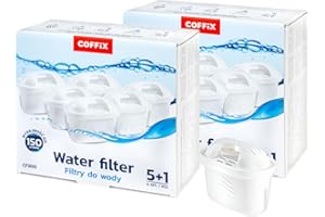 12x COFFIX Filtry do dzbanka filtrującego wodę - Zamiennik filtra Brita MAXTRA, DAFI UNIMAX - Kompatybilny z dzbankami m.in Brita, Dafi, Aquaphor, Philips