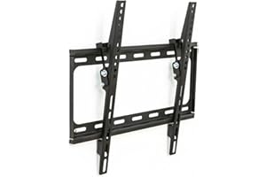 tectake® Support TV Mural Téléviseurs 26"- 75" (66 à 191 cm), Support Mural TV inclinable, Accroche Television Mural, Compatible, VESA Max 400x400, Charge Max 100 kg, Support TV Ultra-Plat 2,7 cm