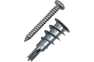 DOJA BARCELONA DOJA INDUSTRIAL | Tacos Pladur Zamak | Taco para Yeso | Tamaño: 4,2 x 32 | PACK 50 | Anclajes de Fijación + Tornillos Autotaladrantes | Uso: Pared Carton Yeso, Placas de Pladur