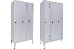 TTAMG Pack 2 Taquillas Metálicas Triples 3 Puertas 1900x900x500mm Estándar