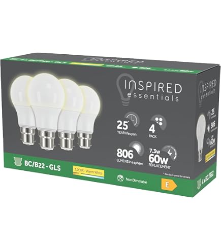 Ampoule LED EVEREADY 8,2W B22 Blanc Chaud 3000K - Équivalent à 60W, 806 Lumens, Opale, Neuve