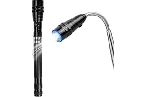 Jinlaili Outil Magnétique Télescopique Avec LED Gadget,Outil de Préhension Magnétique Télescopique avec LED,Outil de Ramassage Aimant Telescopique,Gadget Insolite Utile,Cadeau Homme Original