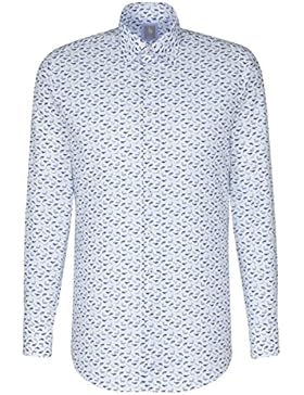 JACQUES BRITT Business Hemd Custom Fit Langarm Bügelleicht Businesshemd Under-Button-Down-Kragen Manschette weitenverstellbar