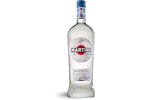 ‎MARTINI MARTINI Bianco weißer weinhaltiger Aperitif, 14,4% vol., 100cl / 1L, angereichert mit aromatischen Kräutern und Blumen