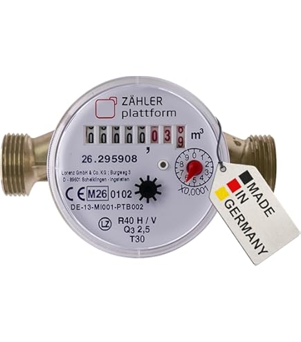 Contador Agua Universal Contador De Agua Zenner Q3=2.5 Universal - 3/4, 110 Mm, Para Agua Fría Y Caliente, Calibración 2025 Contador Consumo Agua Vivienda Jardín
