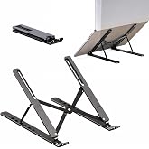 Coverzone Katlanabilir Laptop Standı Al&uuml;minyum Alaşımlı 7 Kademe Ayarlanabilir Ergonomik Notebook Y&uuml;kseltici Kaymaz Tasarım I
