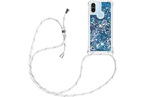YAMCCCSE Funda Bling Glitter Liquida con Cuerda para Xiaomi Redmi A1 / Redmi A1+,Transparente Cristal Suave Silicona TPU Bumper Protector Carcasa con Colgante Ajustable Cordón - Case y Correa