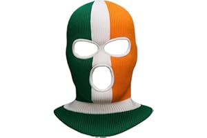 louuuou Irish Balaclava, Tri Colour Striped Face Mask，Breathable Ski Mask Full Protective Face Shields Portable Windproof Neck Warmer Suitable for Both Men and Women Outdoor Sports Green