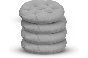 RANJIMA Juego de 4 cojines redondos para silla, diámetro de 40 cm, redondos, exteriores, interiores, para comedor, salón, estudio, jardín, cojín acolchado