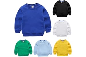 HAOLEI Jungen Sweatshirt Kinder Einfarbig Pullover T-Shirt Langarmshirt für Jungen Langarm Top Sweat Streetwear 92 98 104 110 116 122