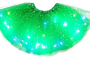 DOMEILLEUR Magic Light Princess LED Dancing Skirt Luminous Christmas Party Stage Tulle Ballet Girl Girls Rainbow Tutu Shiny Skirts Outfit Layered Ballet Tulle Sparkling Skirt for Girl