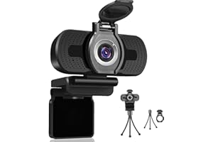 DERICAM Cámara Web 1080P con micrófono, cámara Web USB para computadora, cámara para computadora Plug and Play para PC/Mac para transmisión de videollamadas, conferencias, Juegos, Clases en línea