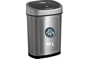 Homra Mülleimer mit Sensor 40L Fonix | Smart Bin Edelstahl | 1 Fach Küchen Abfalleimer Bewegungssensor 40 liter | Mülltrennung Elektrisch | Soft Close Mülltrennsystem für in der Küche