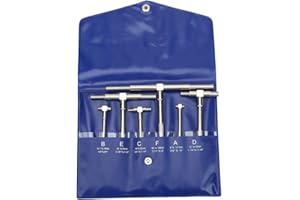 PISSENTE 6 Pcs Telescopic Gauge Set T Bore Hole Precision Adjustable 8-150mm Inner Diameter Micrometer Measuring Tool Kit for Detection